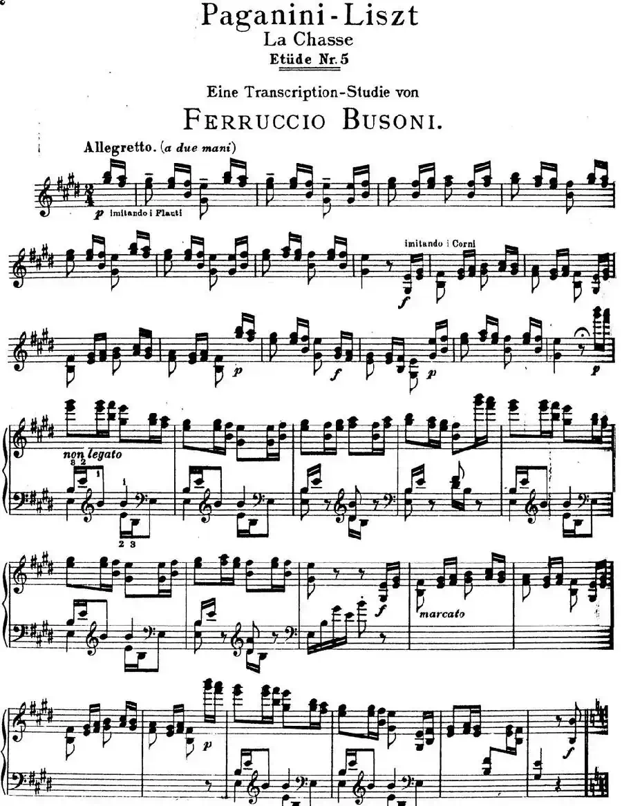 6首帕格尼尼大练习曲（La Chasse Etude Nr.5）