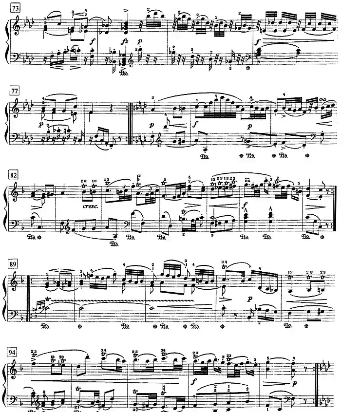 钢琴教程第七级 大型乐曲（f小调变奏曲 Op.83）