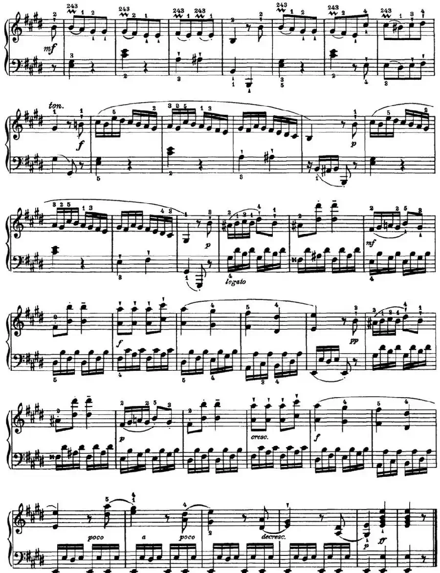 海顿 钢琴奏鸣曲 Hob XVI 31 in E major