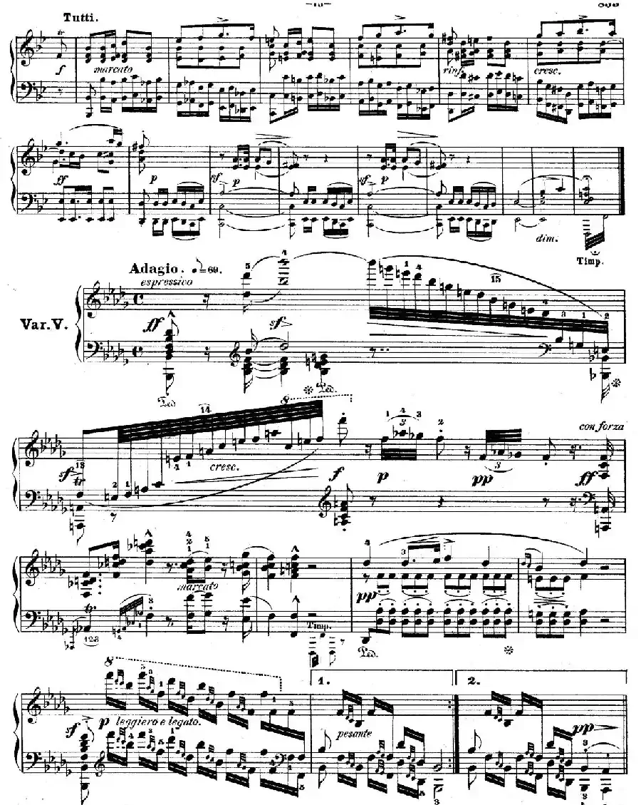 降B大调莫扎特主题变奏曲 Op.2（为钢琴与乐队而作）