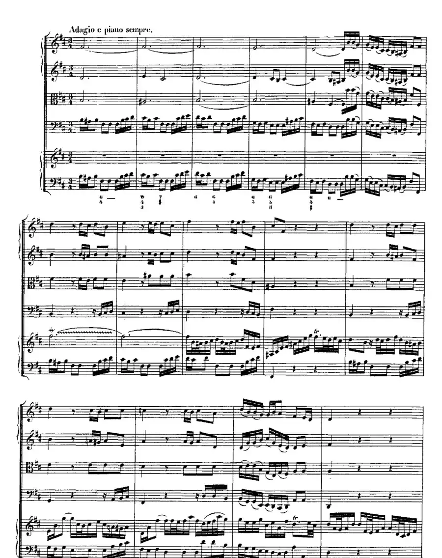 Harpsichd Concerto in D Maj BWV 1054（D大调第三号古钢琴协奏曲·总谱）