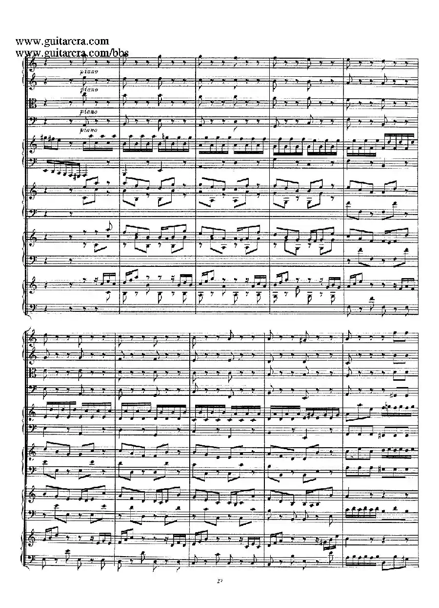 为四架古钢琴而作的a小调协奏曲 BWV 1065（总谱）