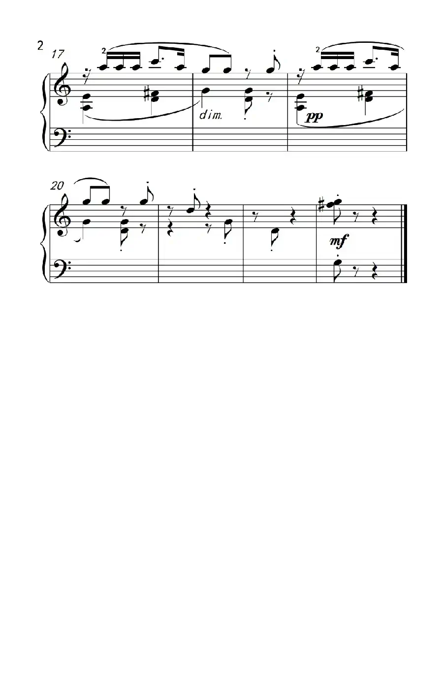 牧童对歌（约翰·汤普森 成人钢琴教程 第三册）