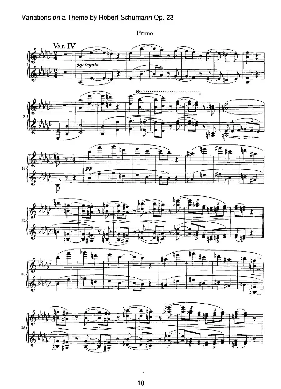 ​Variations on a Theme by Robert Schumann Op.23（舒曼主题变奏曲）（四手联弹）