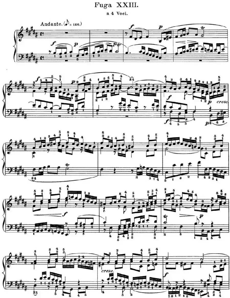 巴赫《平均律钢琴曲集·第一卷》之赋格曲（NO.23）