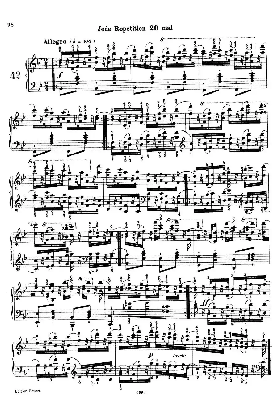 School of the Virtuoso Op.365（60首钢琴高级练习曲·42）