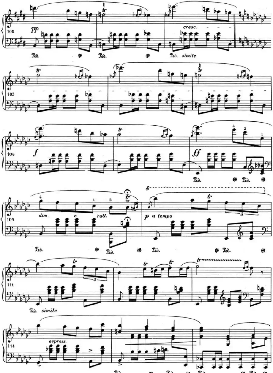 肖邦 波兰舞曲 Op.posth.P.1 No.8 降G大调