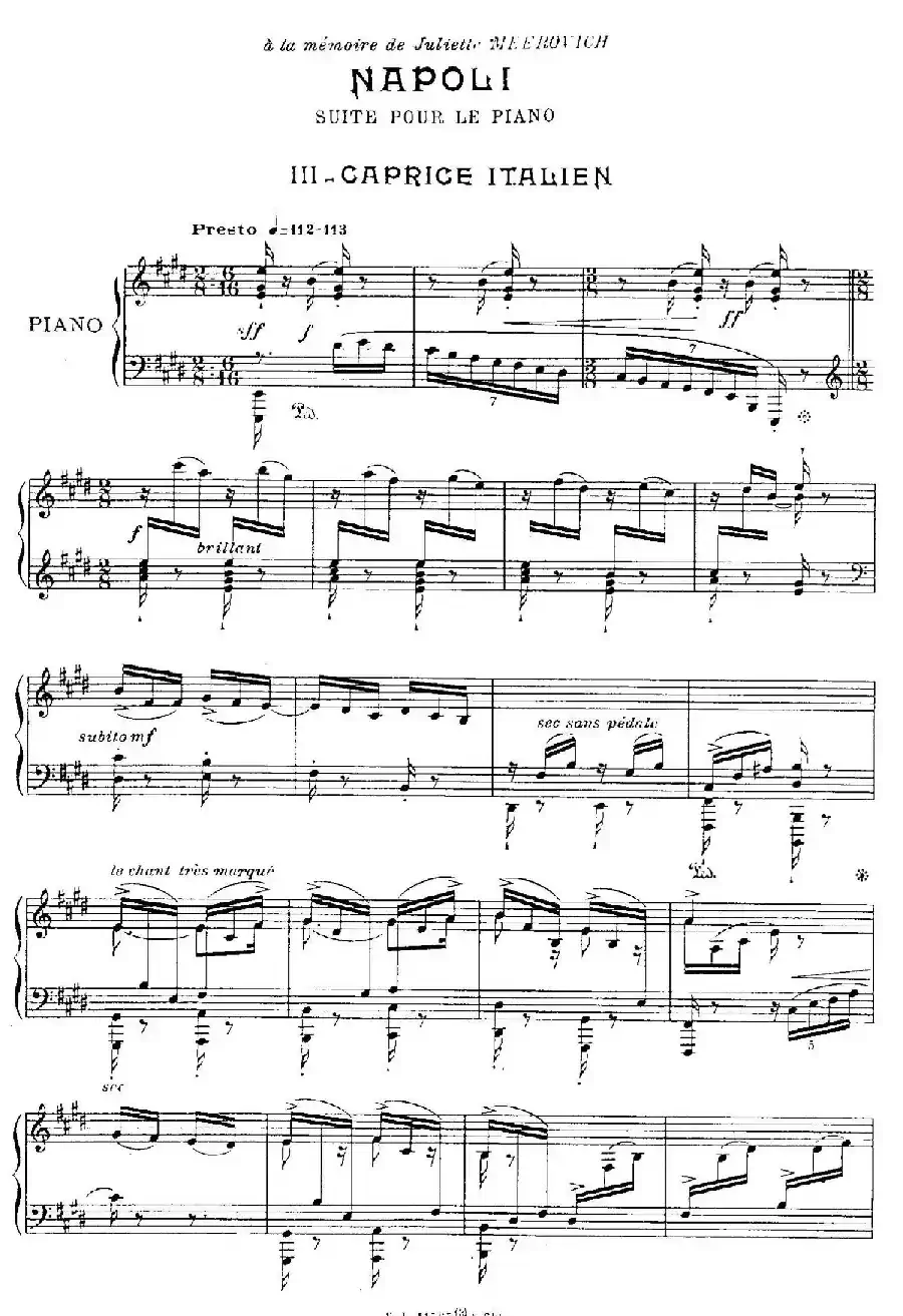 Suite Napoli （拿波里组曲）（3. 意大利随想曲 Caprice Italien）