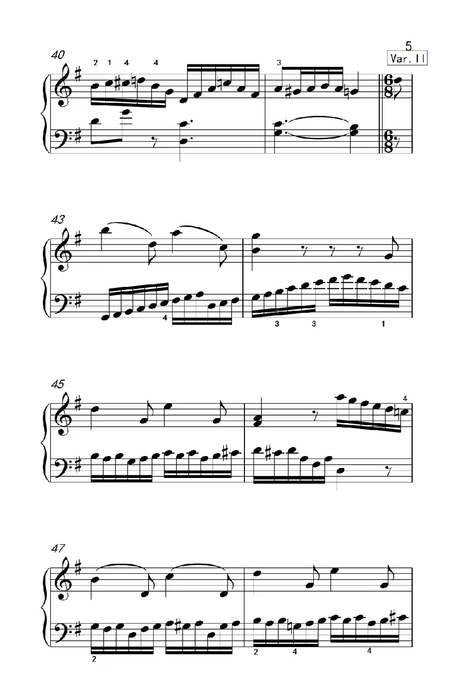第七级2.G大调变奏曲 贝多芬(中央音乐学院 钢琴(业余)考级教程 7-9级)