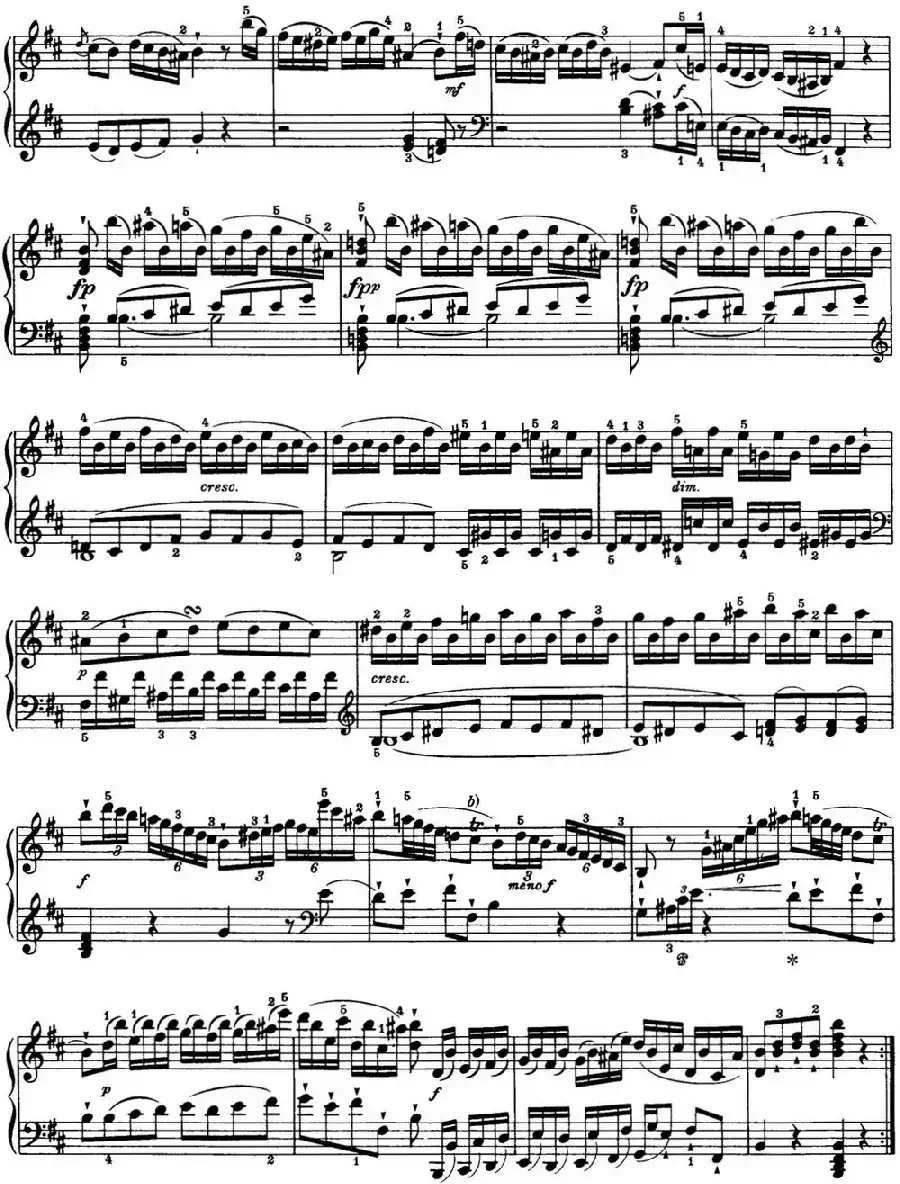 海顿 钢琴奏鸣曲 Hob XVI 32 in B minor