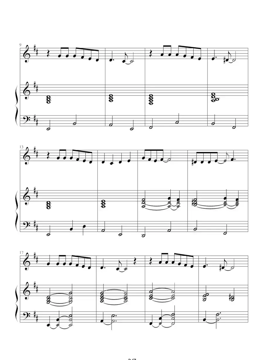 两个人不等于我们-原版（钢琴伴奏谱）