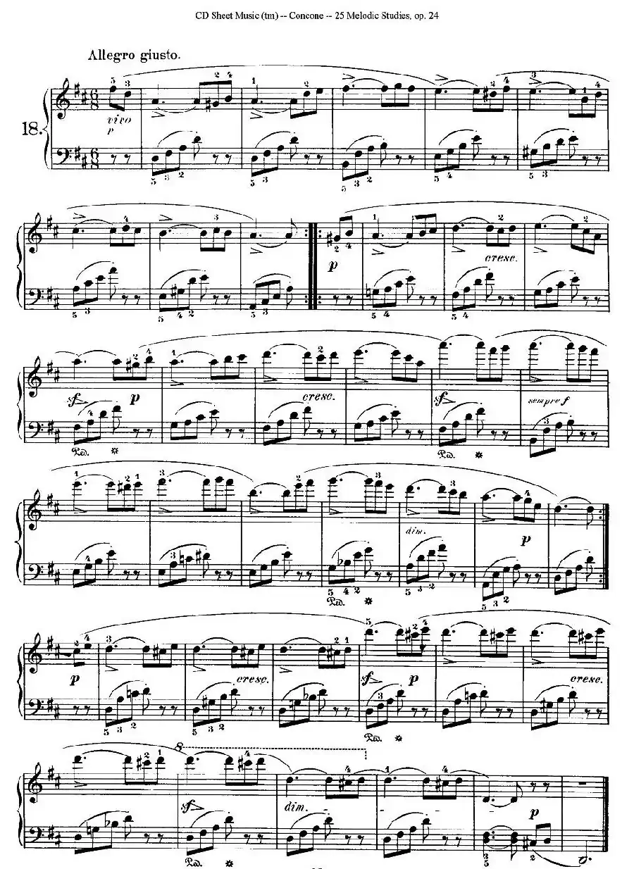 Concone - 25 Melodic Studies easy and progressive（16—20）