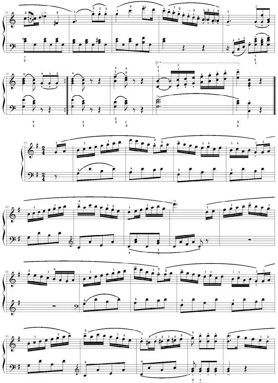 库劳C大调钢琴小奏鸣曲(Op.55,No.2)(足球小将制谱版)