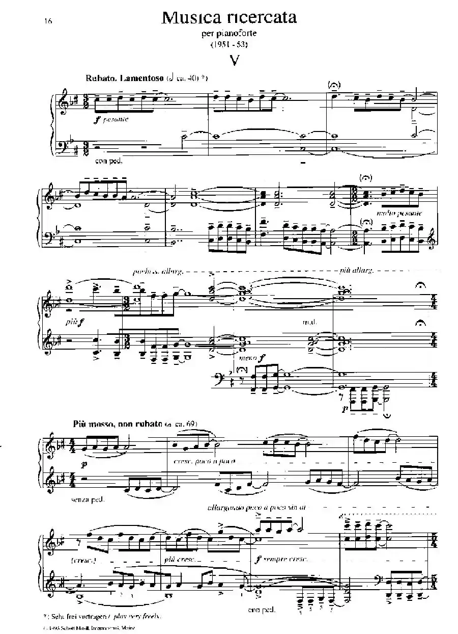 Musica Ricercata（音乐习作·5）