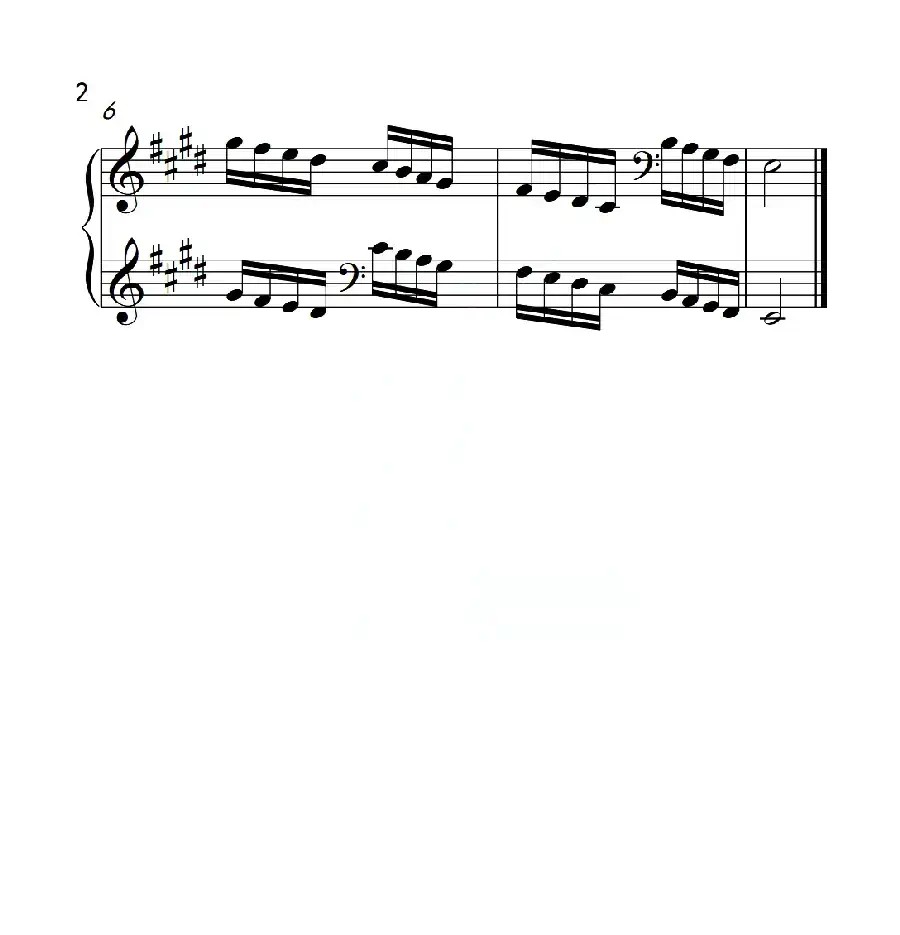 第四级 E大调音阶（中国音乐学院钢琴考级作品1~6级）