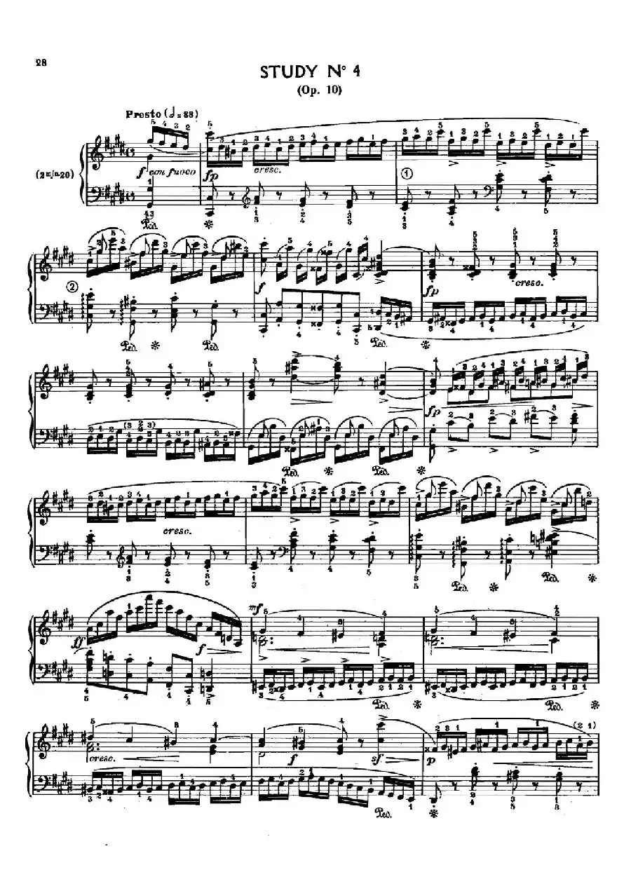 12 Etudes Op.10 柯尔托教学版（12首练习曲·4）