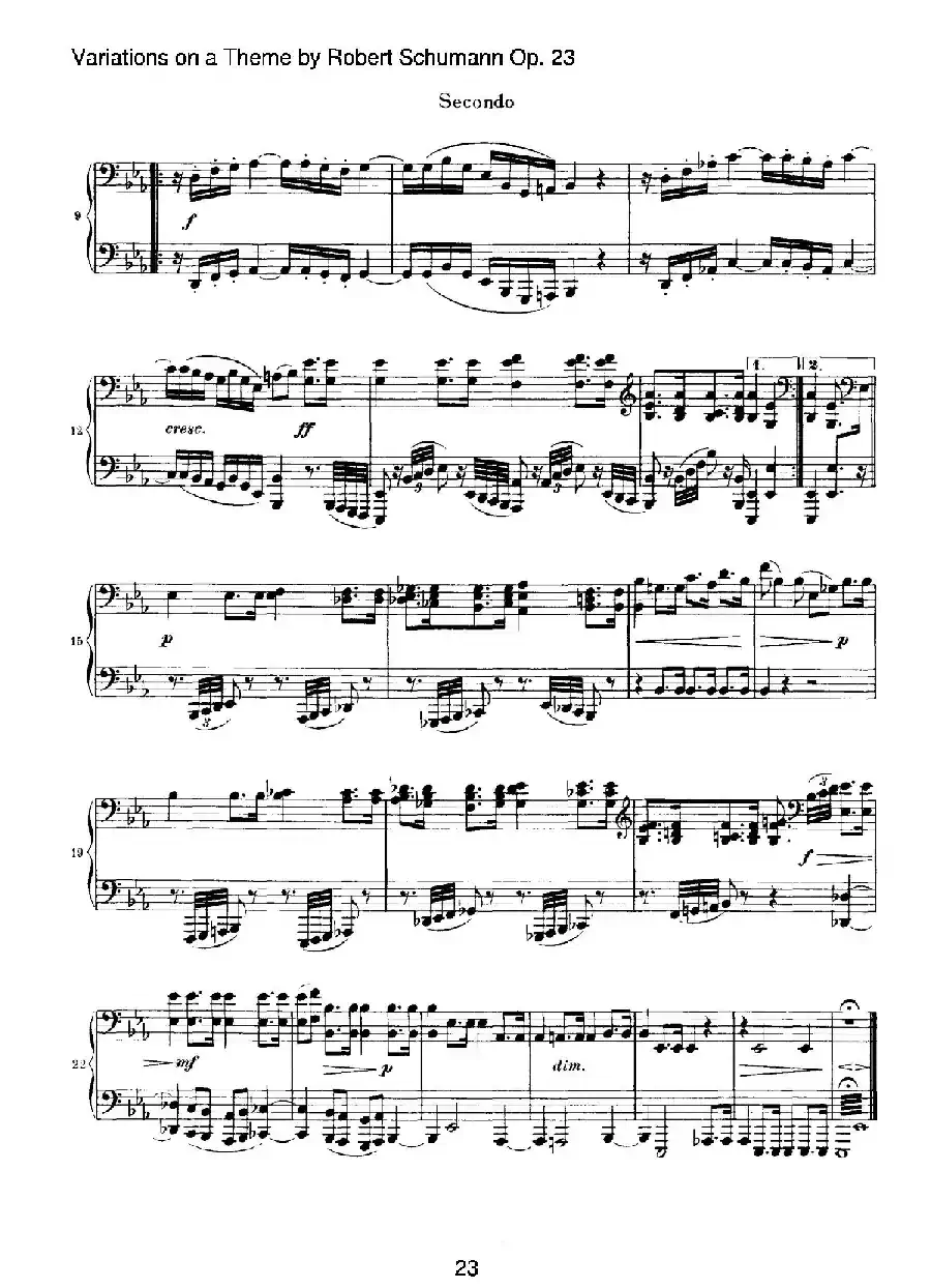 ​Variations on a Theme by Robert Schumann Op.23（舒曼主题变奏曲）（四手联弹）