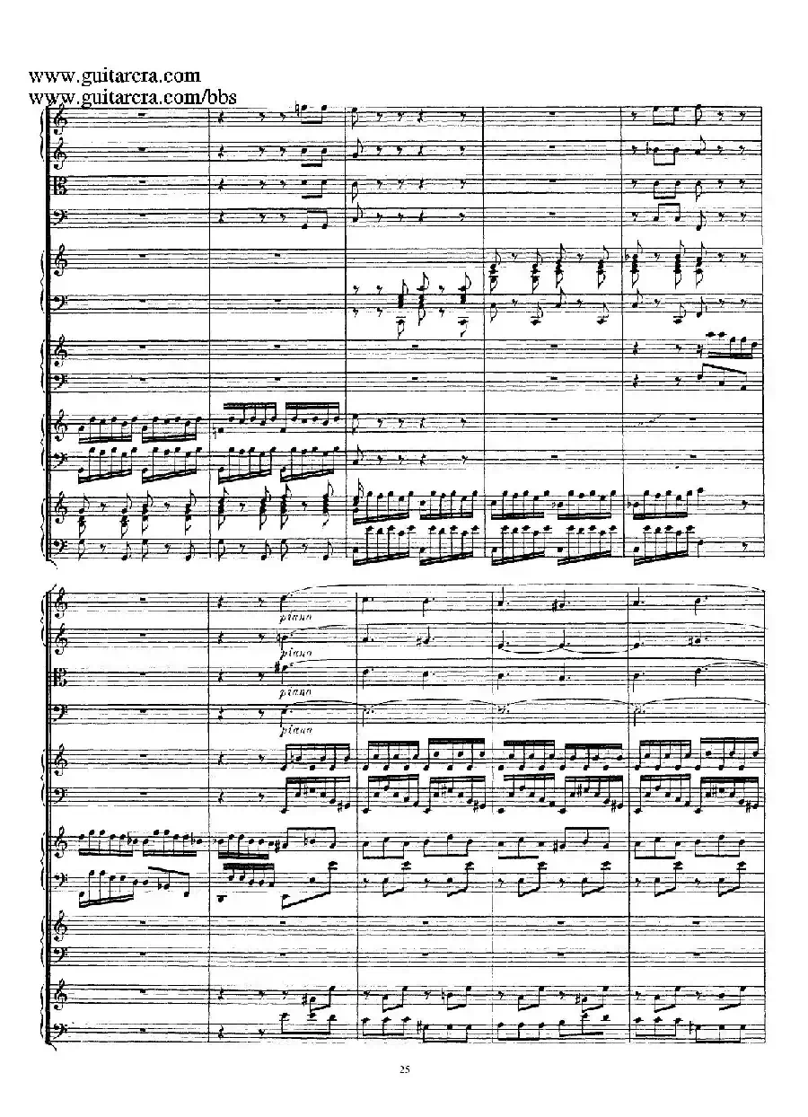 为四架古钢琴而作的a小调协奏曲 BWV 1065（总谱）