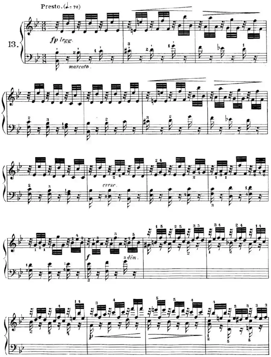 40首车尔尼Op.299钢琴快速练习曲（NO.13）