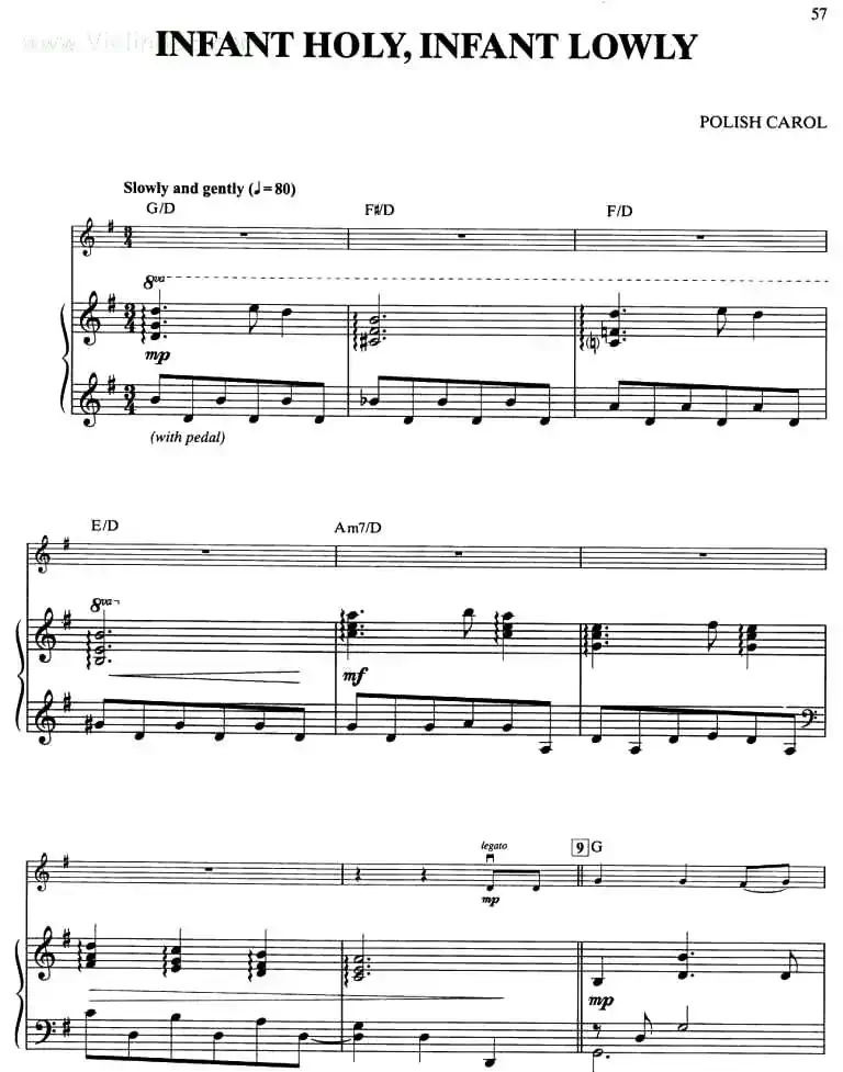 INFANT HOLY, INFANT LOWLY（钢琴伴奏谱）