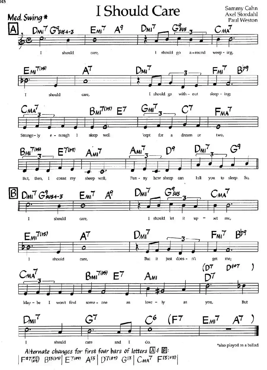 I Should Care(爵士钢琴曲)