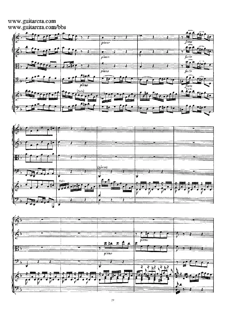 d小调第一号古钢琴协奏曲 BWV 1052（总谱）