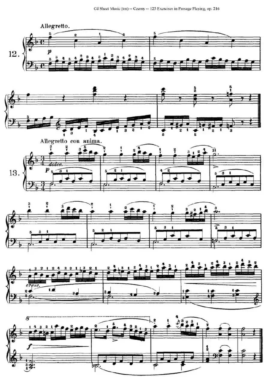 125 Exercises in Passage Playing Op.261（车尔尼125首钢琴短乐句练习曲（1——21））