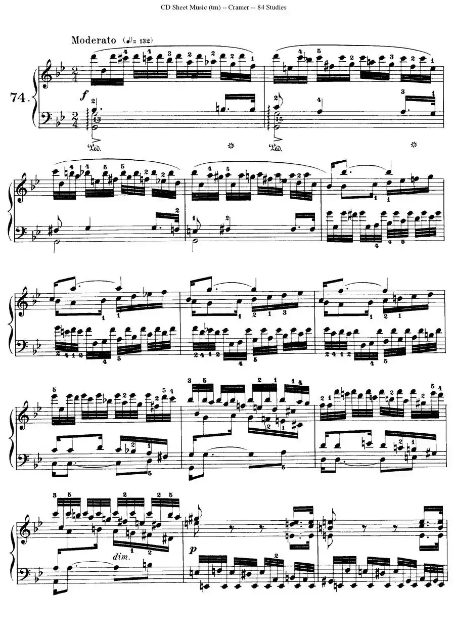 Cramer - 84 exercices（71—75）（克拉莫84首钢琴练习曲）