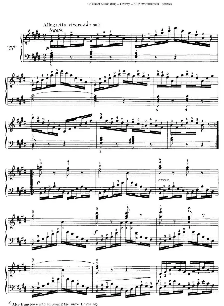 Czerny - 30 New Studies - 15（车尔尼Op849 - 30首练习曲）