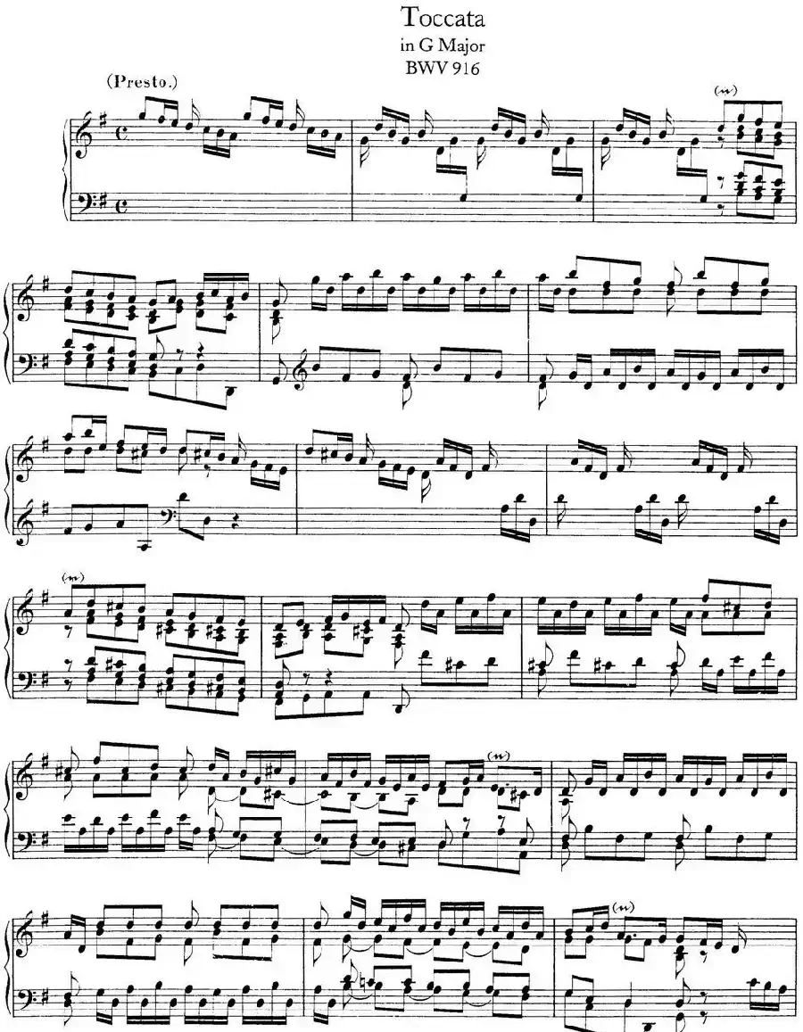 Toccata BWV 916（7首托卡塔·No.7 G大调）