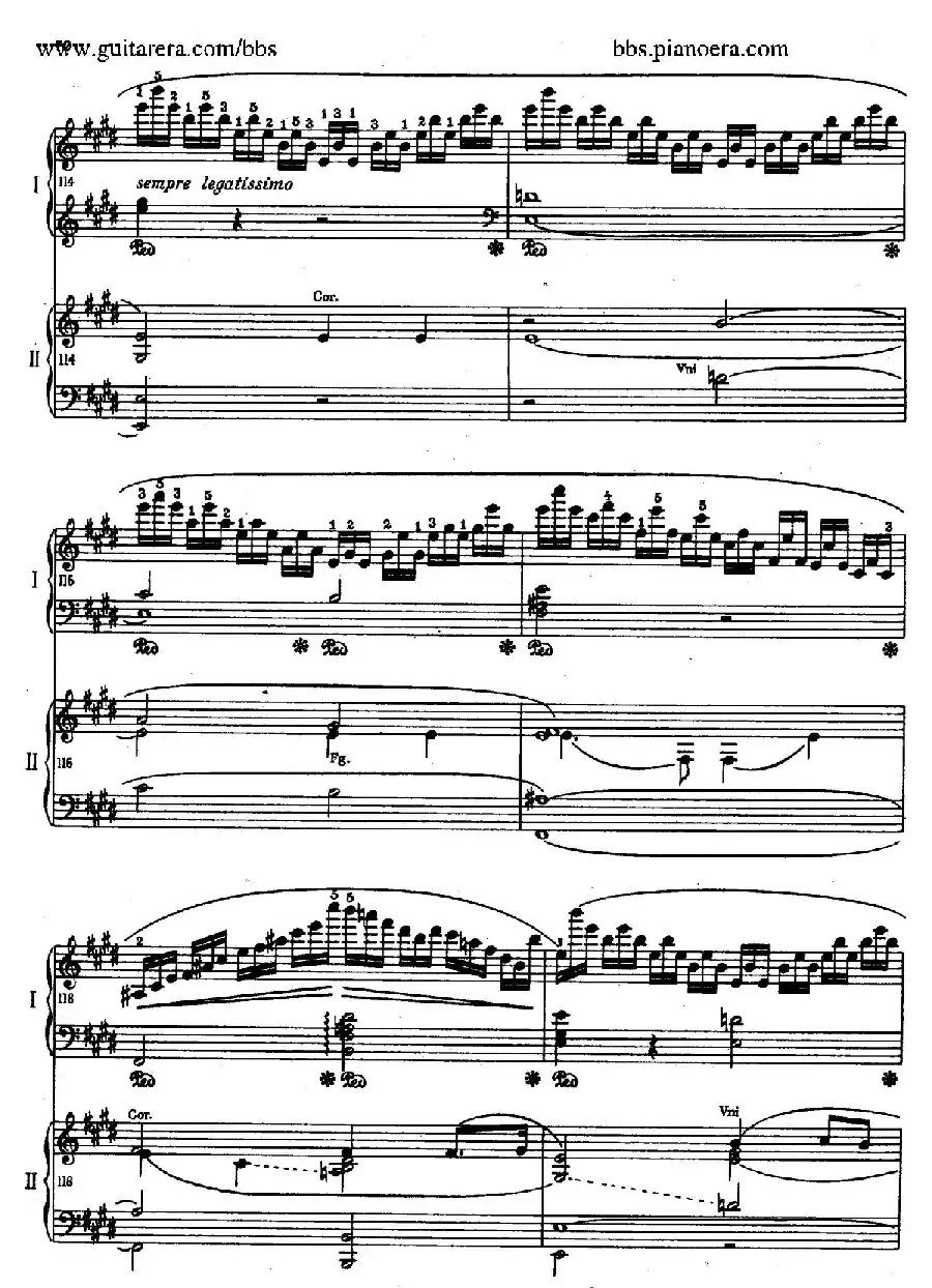 e小调第一钢琴协奏曲 Op.11（双钢琴版·第二乐章）