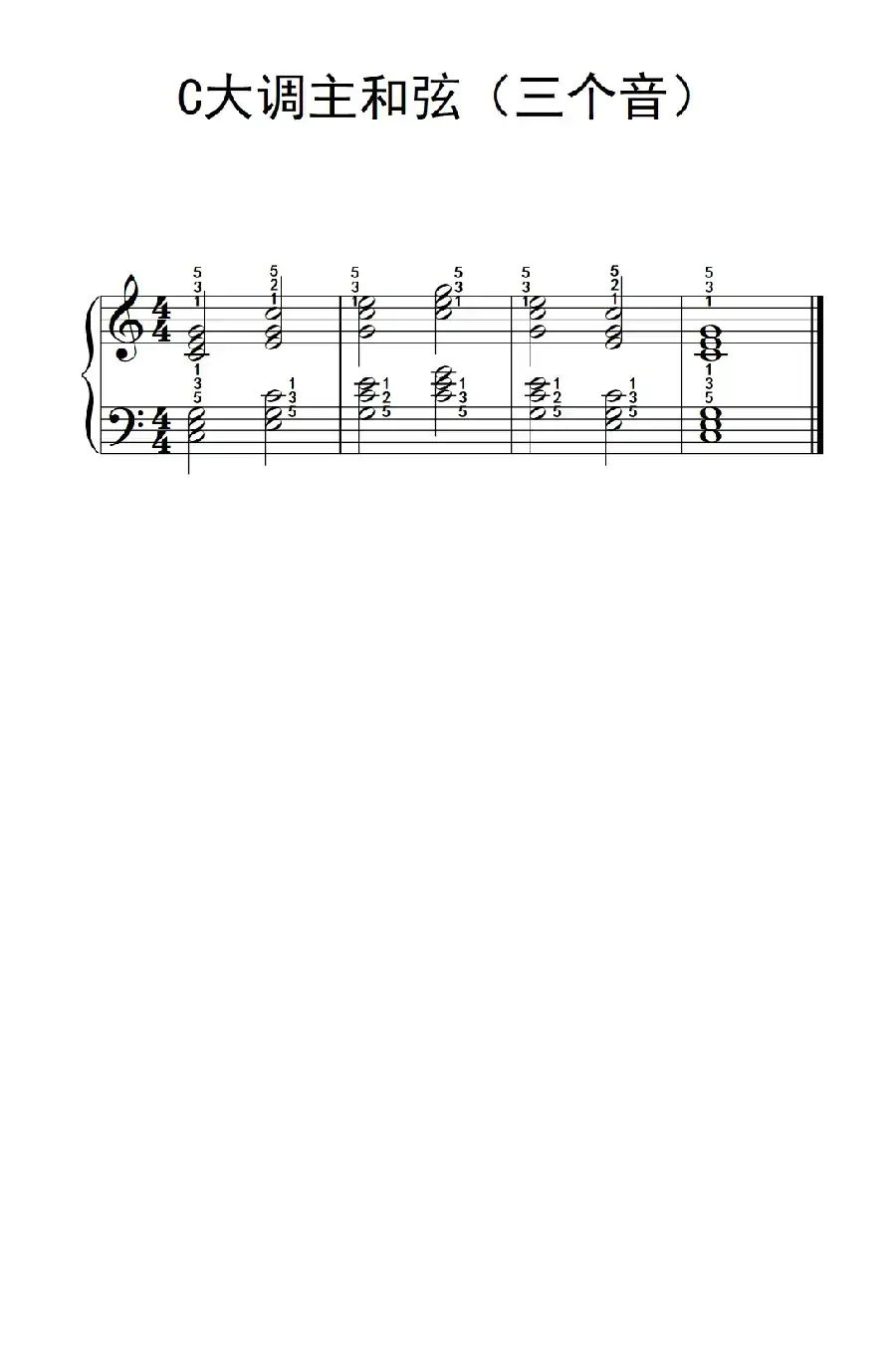 C大调主和弦(三个音)(儿童钢琴练习曲)