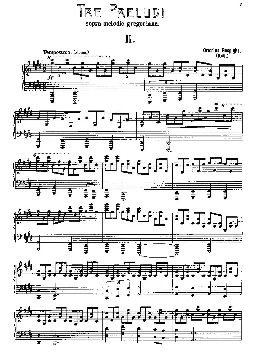Three Preludes on Gregorian Melodies（三首格里高利圣咏前奏曲 2. 如暴风雨般激烈地）