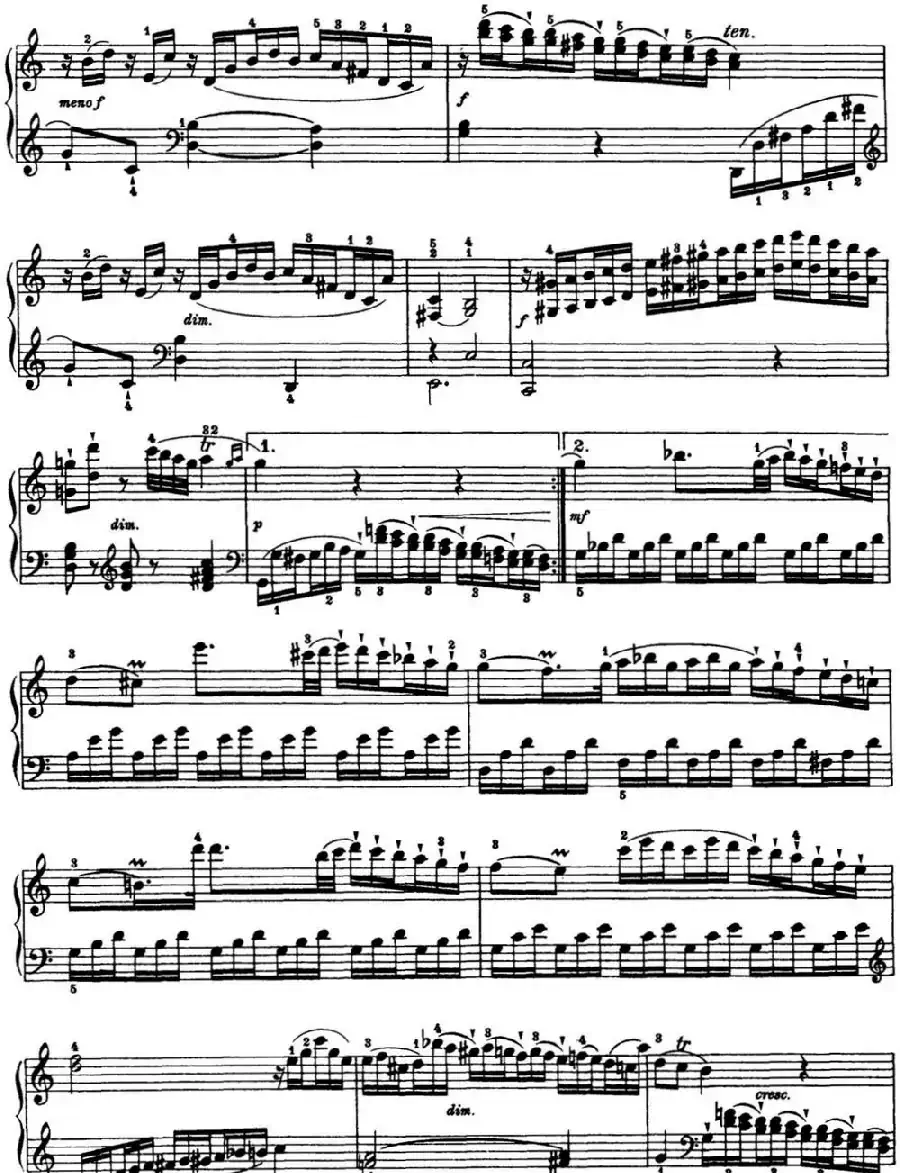 海顿 钢琴奏鸣曲 Hob XVI 39 in G major