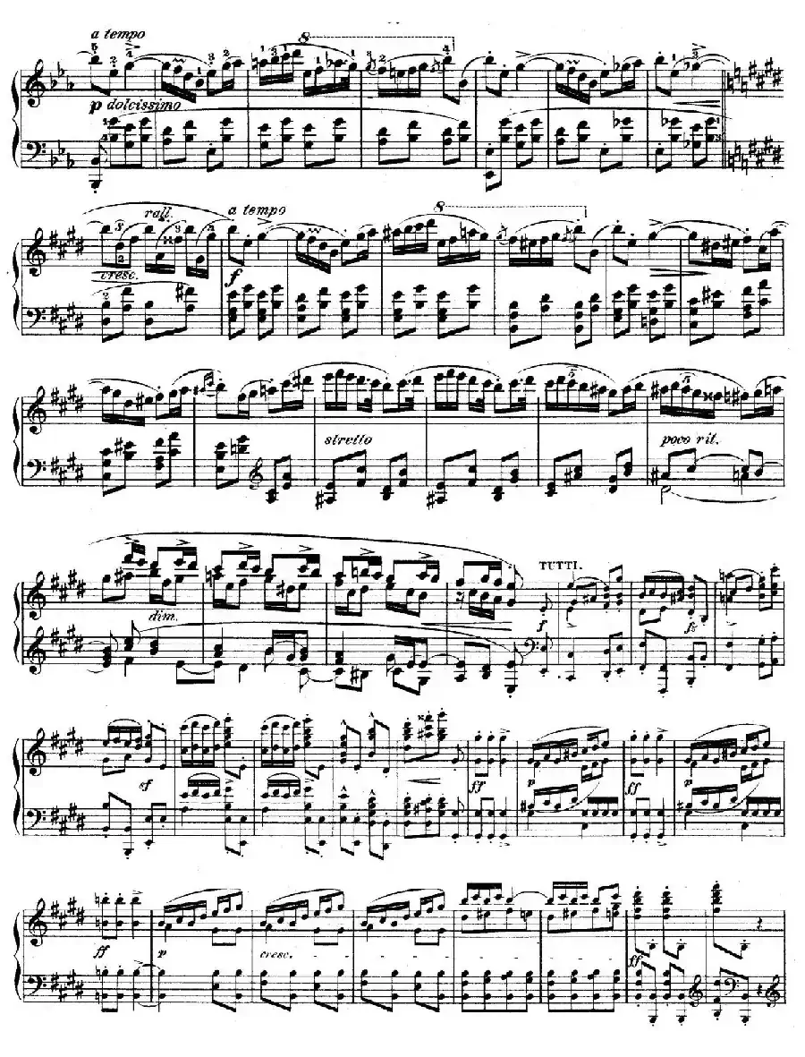 e小调第一钢琴协奏曲 Op.11（（钢琴独奏版·第三乐章）
