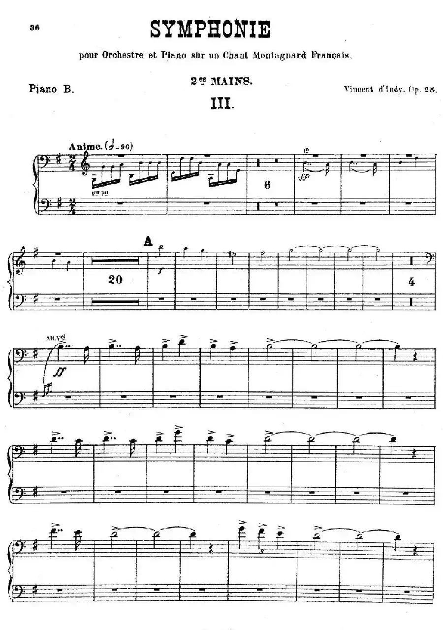 Symphony on a French Mountain Air Op.25（法国山歌交响曲·双钢琴·Ⅲ）