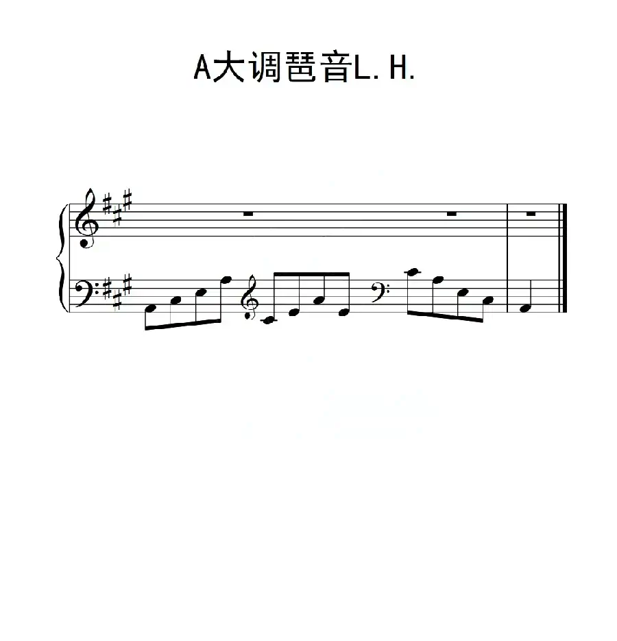 第二级 A大调琶音L H（中国音乐学院钢琴考级作品1~6级）