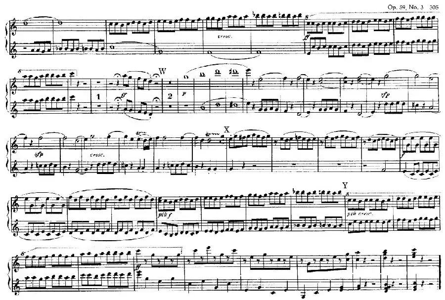 String Quartet No.9 in C Major Op.59-3 - 4 Hands（C大调第九弦乐四重奏·四手联弹）