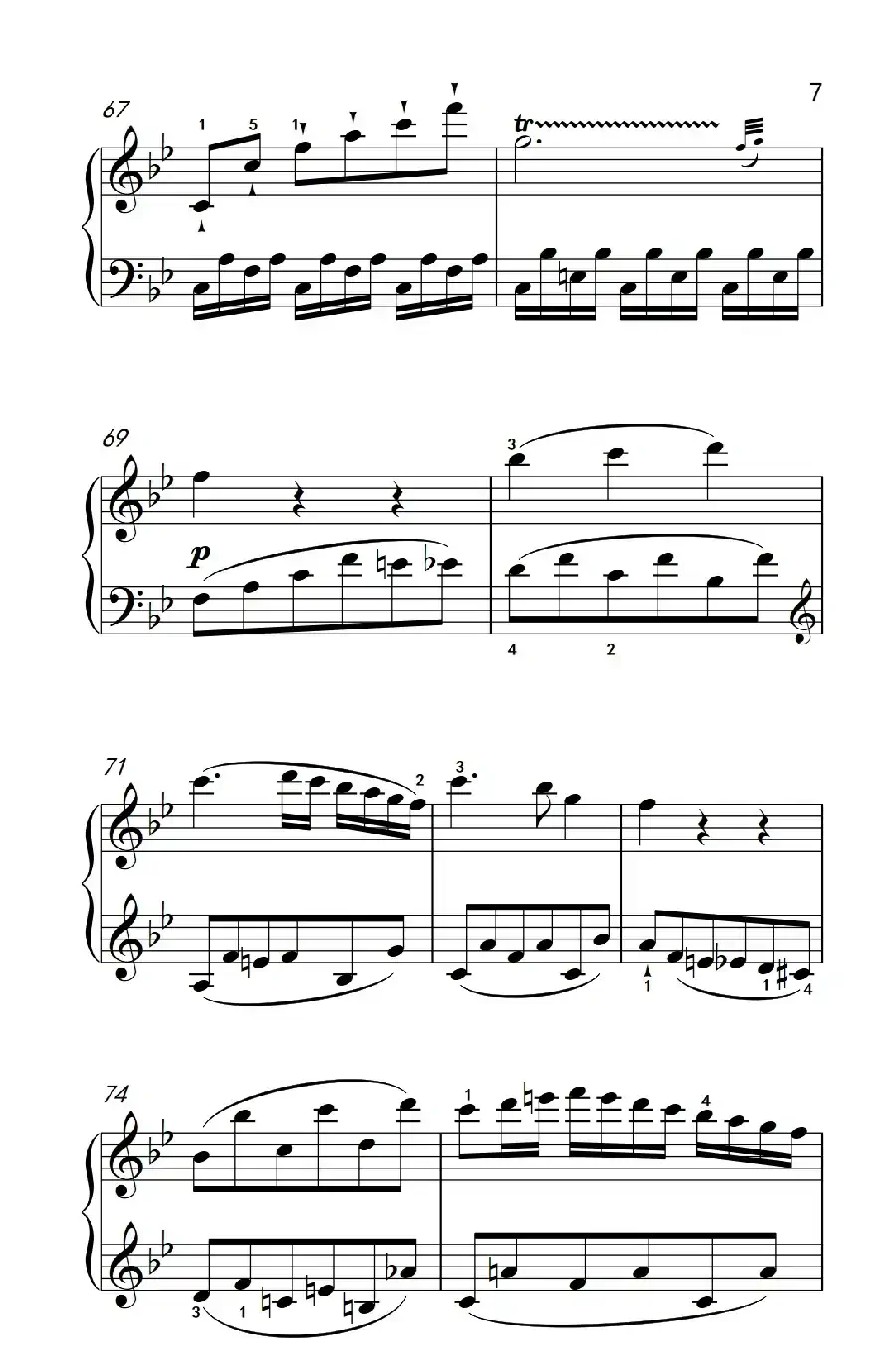 第七级1.♭B大调奏鸣曲 第一乐章 K.570(中央音乐学院 钢琴(业余)考级教程 7-9级)