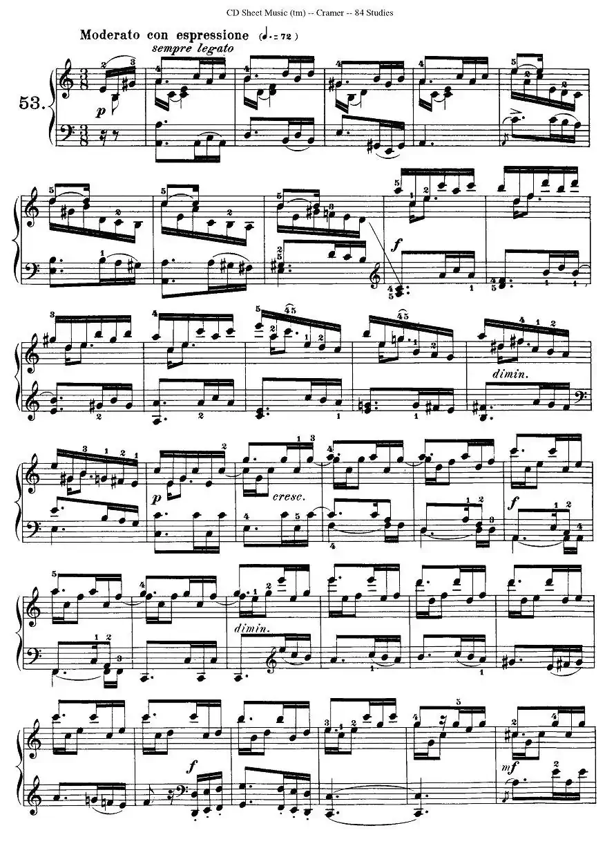 Cramer - 84 exercices（51—55）（克拉莫84首钢琴练习曲）