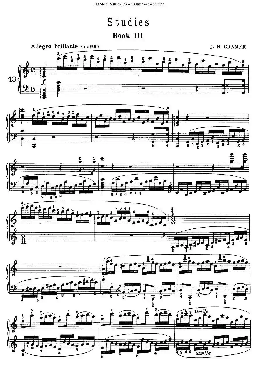 Cramer - 84 exercices（41—45）（克拉莫84首钢琴练习曲）