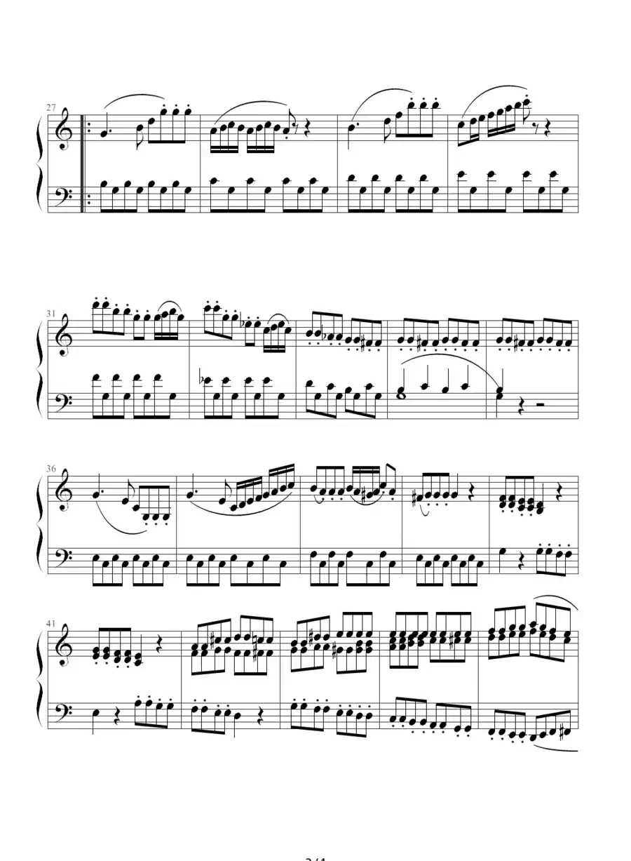 C大调小奏鸣曲第一乐章（克来门蒂作曲版）