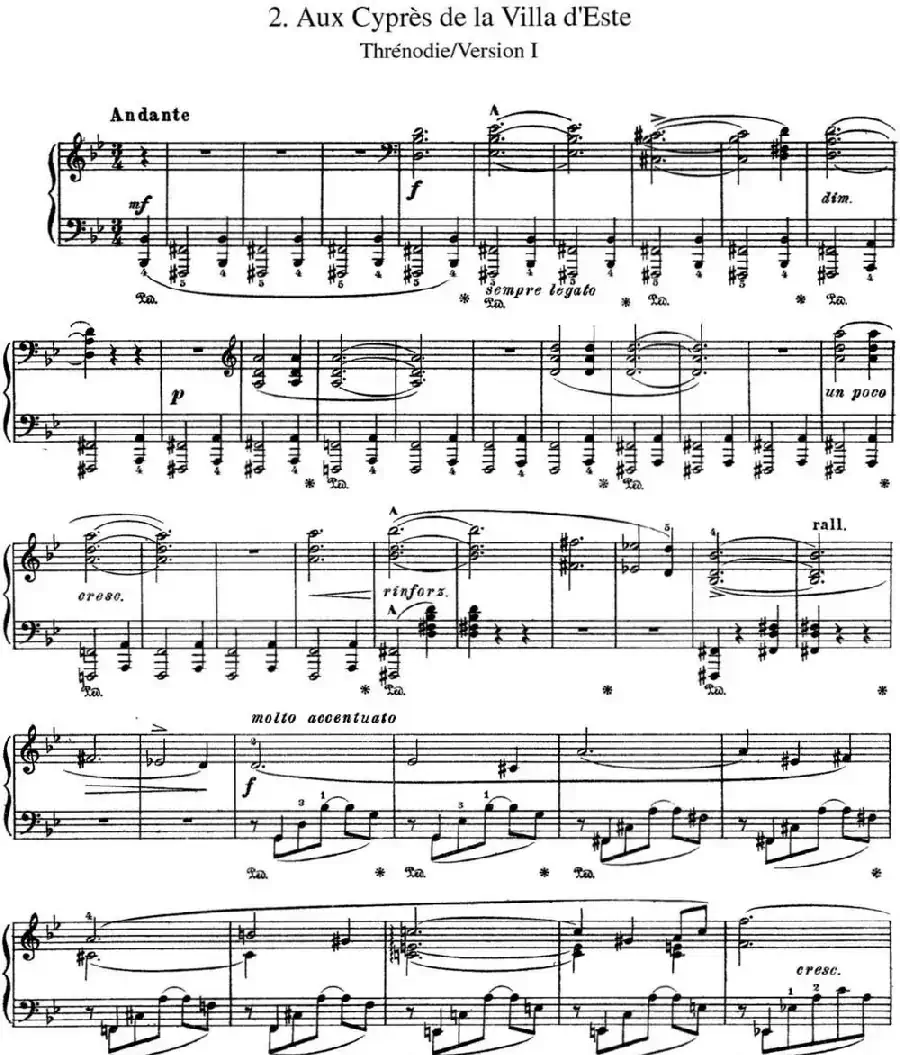 李斯特 旅游岁月 第三集 S.163 No.2 艾斯特庄园的绿柏1