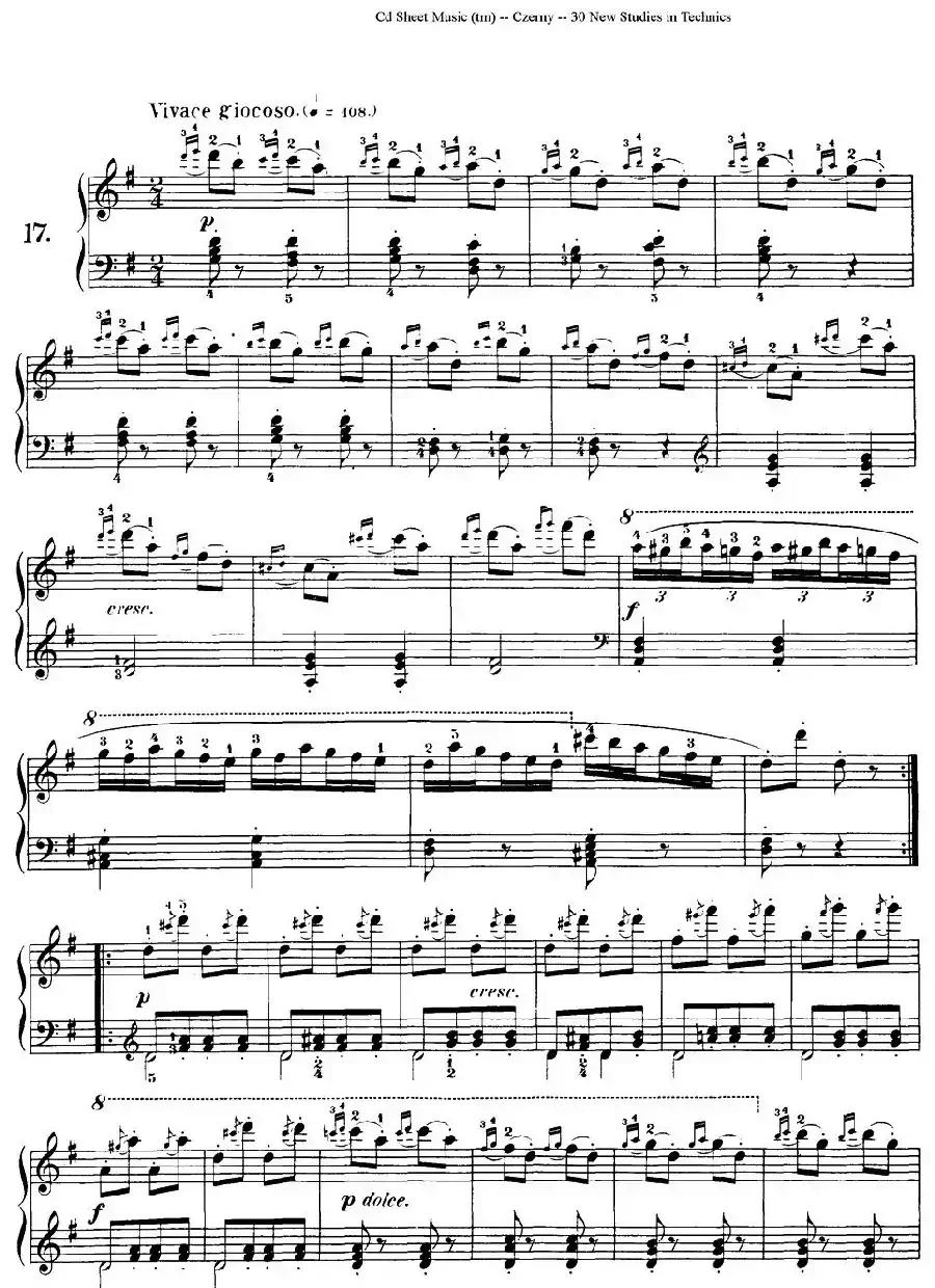 Czerny - 30 New Studies - 17（车尔尼Op849 - 30首练习曲）