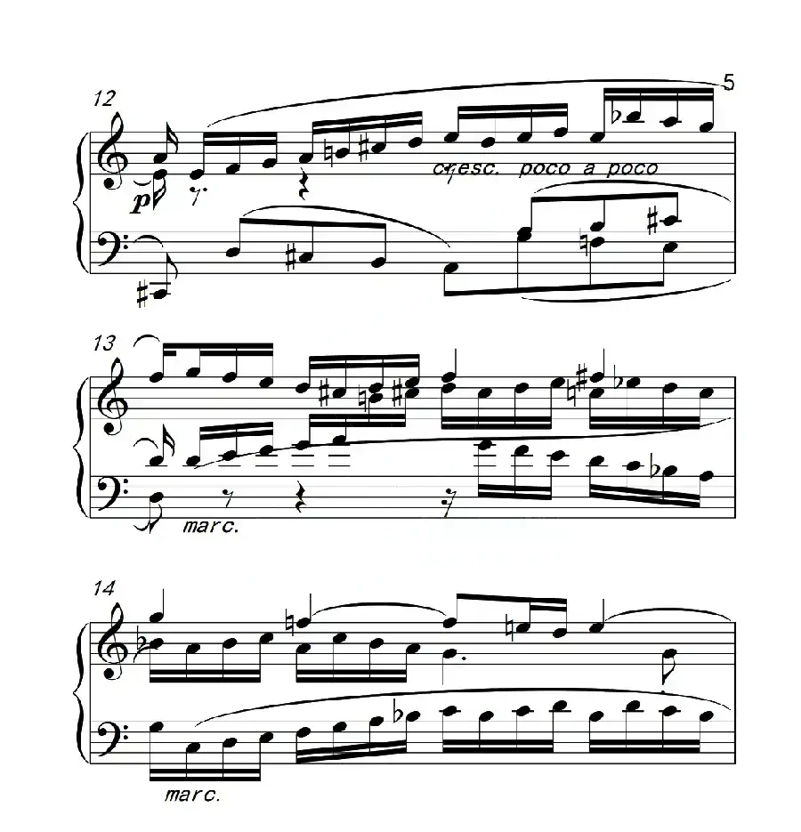 第六级 三部创意曲(中国音乐学院钢琴考级作品1~6级)