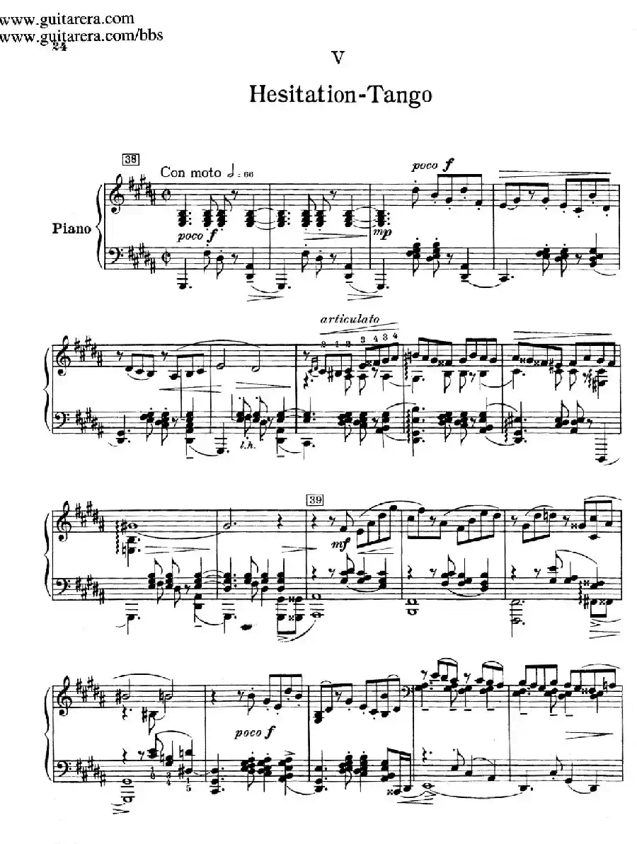 Souvenirs Op.28（纪念曲5. 踌躇的探戈）