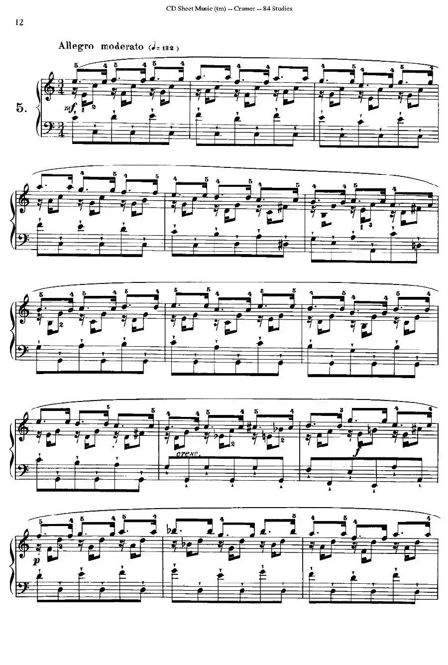 Cramer - 84 exercices（1—5）（克拉莫84首钢琴练习曲）