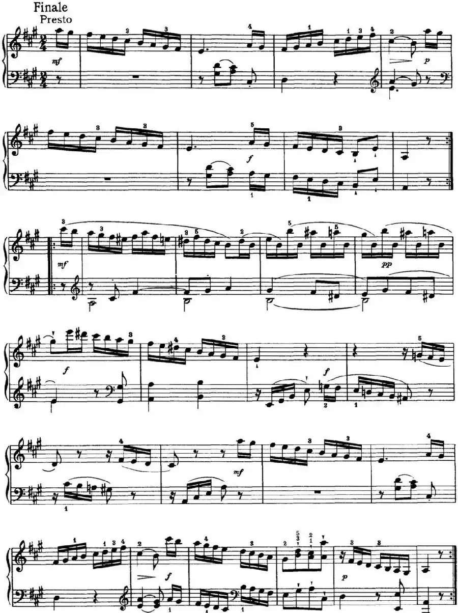 海顿 钢琴奏鸣曲 Hob XVI 26 in A major