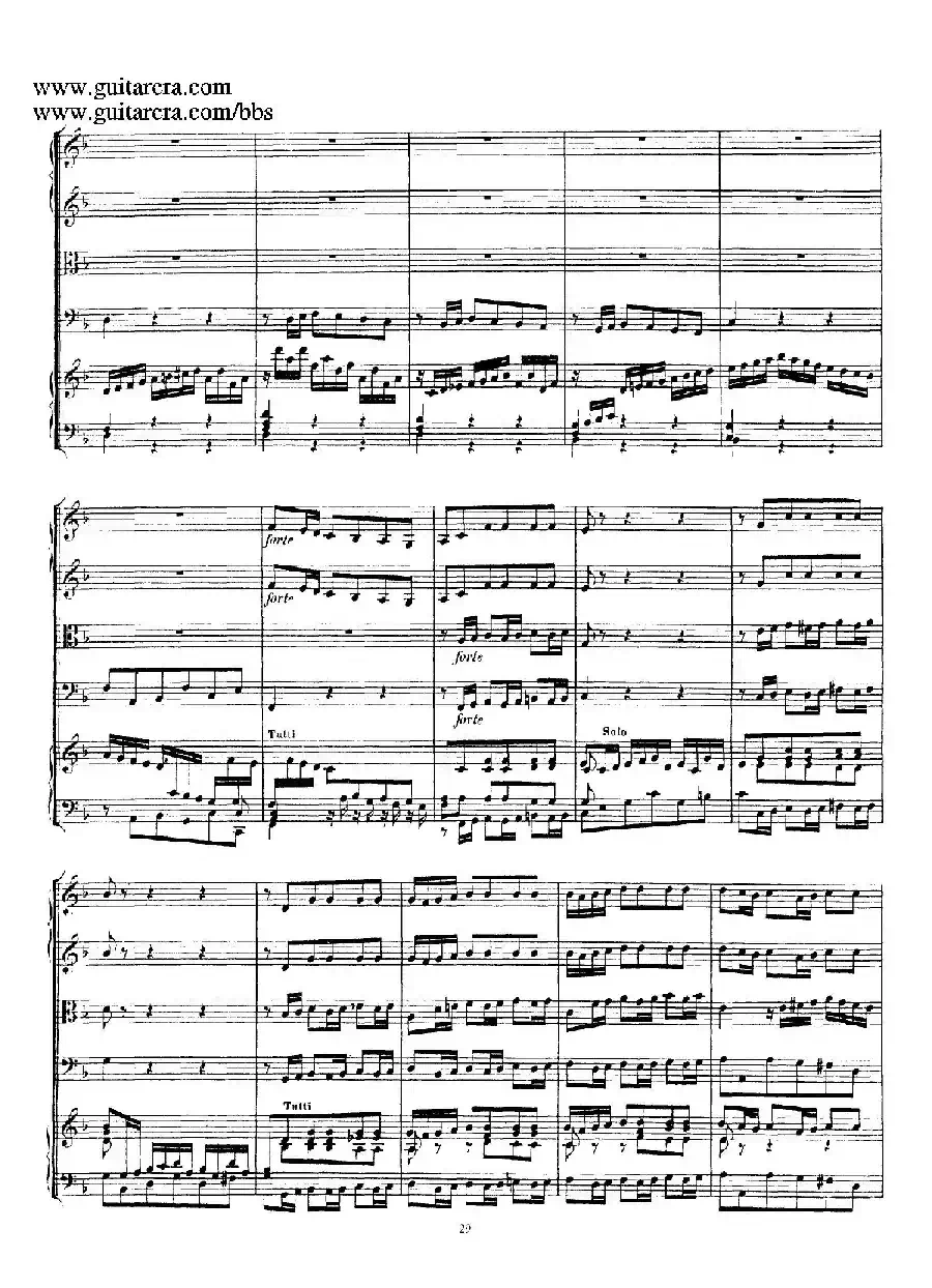 d小调第一号古钢琴协奏曲 BWV 1052（总谱）