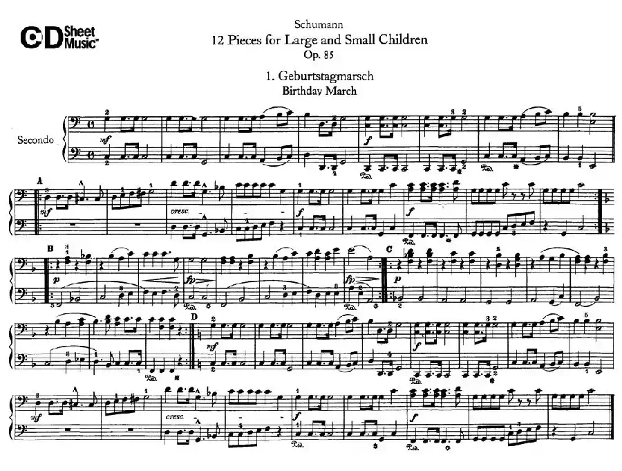 12首为孩子们而作的四手联弹曲 Op.85（四手联弹）（1）